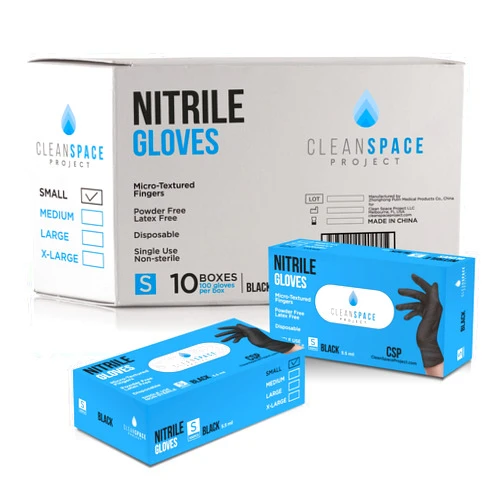 CLEAN SPACE PROJECT Nitrile Gloves - Extra Thick Disposable, Latex & Powder Free Chemical Resistant, Protective Equipment