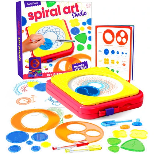 Dan&Darci Spiral Art Kit for Kids - Craft Set for Girls & Boys Ages 6-12 - Gifts for 6, 7, 8, 9, 10 Year Old Girl, Boy - Toys and Crafts Kits Gift - Arts Birthday Retro Vintage Ideas Drawing