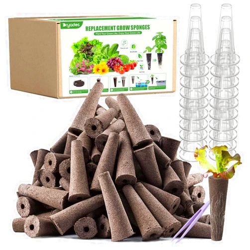 DRYADES 101 Pcs Hydroponic Pod Kit for Aero Garden with 80 Grow Sponges, 20 Grow Baskets & 1 Tweezer, Grow Anything Kit Replacement Growth Sponges Seed Pods of Aero Garden hydroponic for Indoor Garden System