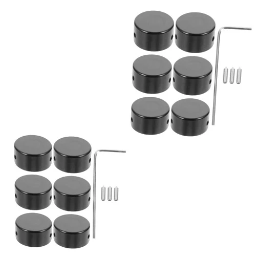 Milisten Guitar Footswitch Toppers 2 Sets Guitar Cover Guitar Pedal Guitar Foot Nail Caps Metal s Pedal Toppers Bass Knobs Bass Effect Cap Footswitch Topper Knob Cap Effector Aluminum
