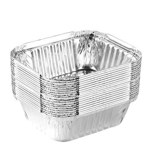 PLASTICPRO Disposable 1 LB Aluminum Takeout Tin Foil Baking Pans 5'' X 6'' X 2'' Inch Bakeware - Cookware Perfect for Baking Cakes,Brownies,Bread, Meatloaf, Lasagna, or Lunchbox, Pack of 20