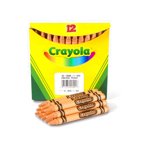 Crayola Crayons, Peach, Single Color Crayon Refill, 12 Count Bulk Crayons, School Supplies
