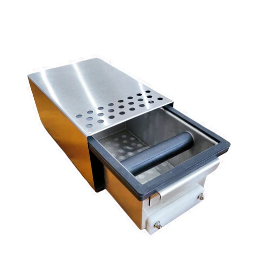 Rattleware Stainless Steel Adjustable Control Knockbox Drawer - Heavy-Duty Espresso Grounds Bin, Perfect for Professional Cafe Operations (6.7” x 4.6” x 10.47)