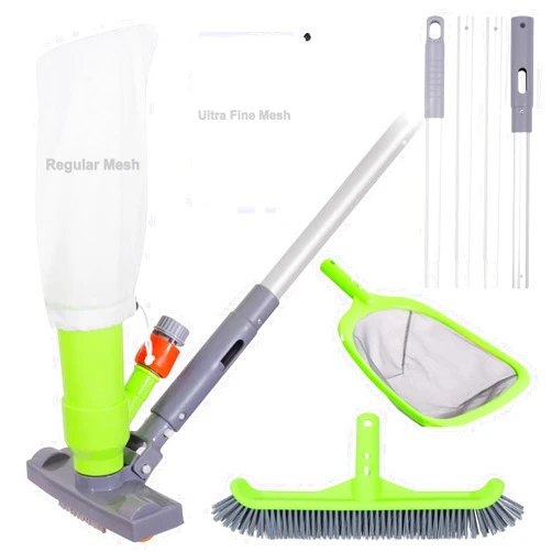 Sepetrel Deluxe Swimming Pool Cleaning Kit with Spa Jet Pool Vacuum Cleaner,Pool Brush, Semi-deep Skimmer Net & Adjustable 57.5-inch Pole,Ideal for Cleaning Above Ground Pools, Inflatable Pool