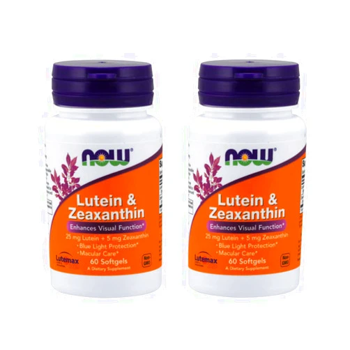 NOW Foods NOW Supplements, Lutein & Zeaxanthin with 25 mg Lutein and 5 mg Zeaxanthin, 60 Softgels (2 Pack)