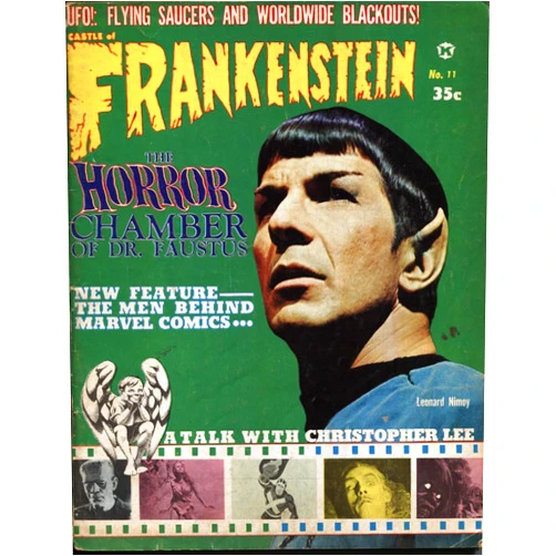 MAGAZINE: Castle of Frankenstein #11--1967--Christopher Lee--Star Trek--Leonard Nimoy--MAGAZINE