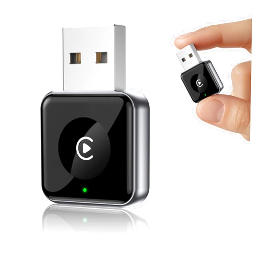 Nqu Wireless CarPlay Adapter for Apple iPhone - Upgraded Mini Design, USB/USB-C Plug & Play Converts Wired Connection - Compatible with iOS 10+ & Factory CarPlay Cars​ (Style 1)