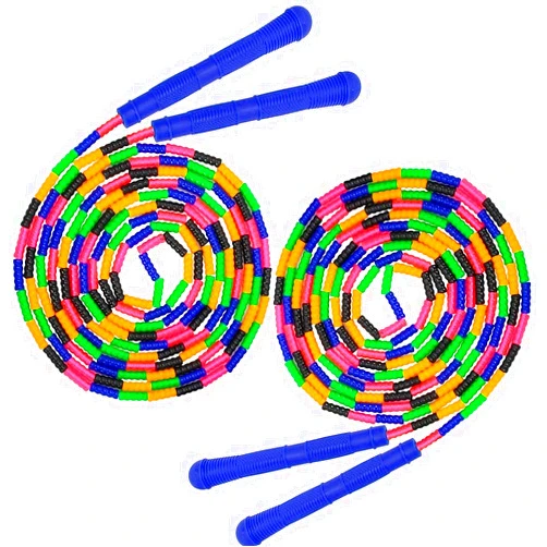 Coolrunner 16 FT Long Jump Rope(2 PACK), Double Dutch Jump Rope, Soft Beaded Skipping Rope for Kids Adults, Plastic Segmented Jump Rope, Long Enough for 4-5 Jumpers