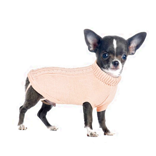 Marnonsis 2024 Dog Sweaters for Small Dogs Girl Boy, Hot Warm Fleece Dog Clothes, Ultra Soft Turtleneck Pullover Sweater for Male, Female Doggie, Pink XS
