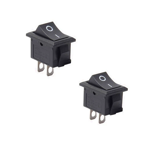 Heyiarbeit 2pcs On/Off Boat Rocker Switch Toggle Switch Snap AC 250V/6A 125V/10A 2 Pin 2 Position for Boat Household Appliances Black KCD1-101