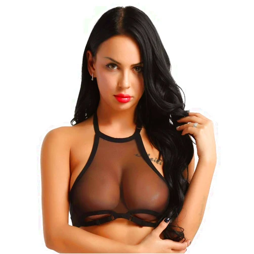 YiZYiF Women's Sexy Sheer Bra See-Through Mesh Lingerie Low-Cut Unlined Everyday Bra