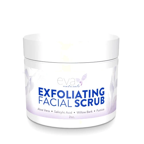 Eva Naturals Exfoliating Facial Scrub – Gentle Microdermabrasion Face Exfoliator with Pumice & Botanical Extracts – Facial Wash to Clear Blackheads, Acne, and Dead Skin for Smooth, Radiant Skin - 2 oz