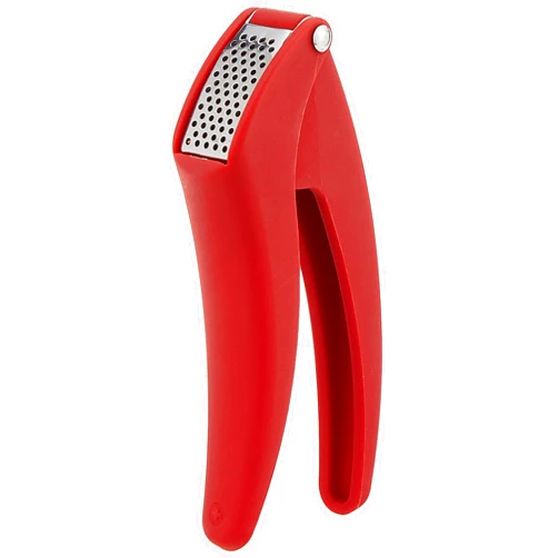 Kuhn Rikon Easy-Clean Garlic Press, No Need to Peel, 7” Red