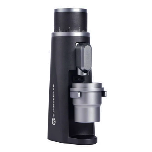 STARSEEKER EDGE Plasma Electric Coffee Grinder Aluminum Automatic Coffee Bean Grinder for French Press Drip Coffee and Espresso Removable Fineness Adjustment Magnetic Suction Port with Cup (Black)