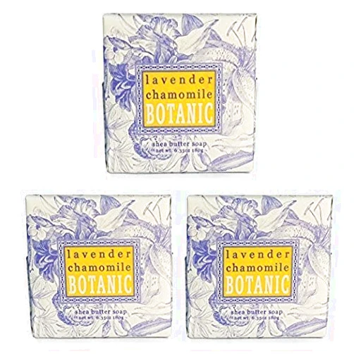 Greenwich Bay Trading Company Greenwich Bay Lavender Chamomile Soap - Enriched with Shea Butter, Cocoa Butter and Essential Oils of Lavender and Chamomile - 6.35 Oz Botanic Vegetable Soap Bar by Greenwich Bay Trading Company