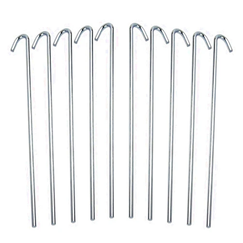 RamPro Tent Stakes Heavy Duty Metal, Galvanized Rust-Free Yard Stakes, Garden Edging Fence Hook | Tent Stakes Metal for Outdoor Camping, Tent Garden Stakes for Gardening & Canopies, Tent Pegs - by Ram-Pro