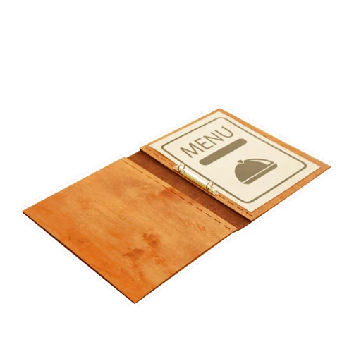 Kyivworkshop Wooden Menu, Menu, Menu Cover, Restaurant Menu Cover, FREE ENGRAVING (Junior Legal size, cherry)