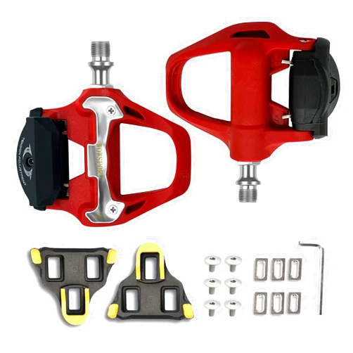 Wowsport Carbon Fiber SPD-SL Road Bike Pedals with 3-Bolt Cleats