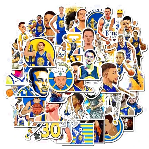 Ziyziiy Basketball Star Stickers Curry Sticker Small Decals |50 Pcs| for Hydro Flasks Laptop Phone Case Computer Water Bottle…