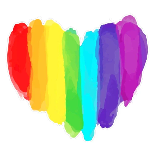 EMC Graphics Lgbtq Watercolor Love Heart Vinyl Waterproof Sticker Decal Car Laptop Wall Window Bumper Sticker 5