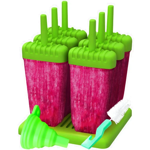 Ozera Popsicles Molds, Ozera Set of 6 Reusable Ice Pop Molds Cream Molds Easy Release Popcical Molds Popsicle Maker Molds for Homemade Popsicles With Funnel & Cleaning Brush