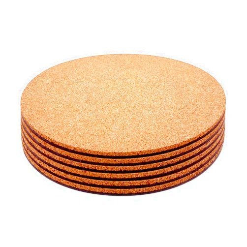 KITLAB Cork Plant Coasters, Double Layers 6 Inch Cork Planter Coaster, Absorbent Cork Plant Mats, Cork Plant Coasters for House Plants, 6 Pcs