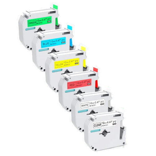 Home Colortly 6-Pack Replacement for Brother P Touch M Tape M-K231 MK231 M-K131 MK431 MK531 MK631 MK731 12mm 0.47Inch Compatible with Brother PT-M95 PT-90 PT- PT-65 PT-70 PT-85 Label Makers