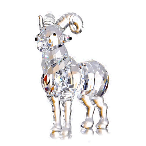 DOJOZ Crystal Goat Art Animal Figurine Collection Ornament Statue Collectible Home Decor (White)