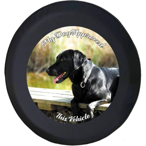 Shorian Tire Covers Spare Tire Cover My Dog Approved This Vehicle Black Lab Labrador fits SUV or Camper RV Accessories Black Size 32 Inch