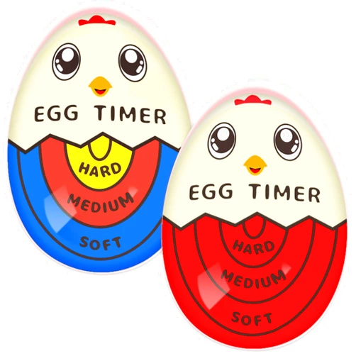 Lasubst Egg Timer That Goes in Water for Soft Medium Hard Boiled Eggs, 1 Red 1 Color