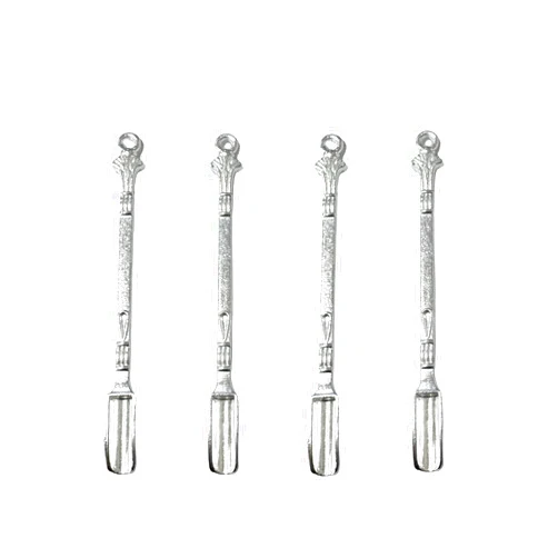 Zittop 4 Pcs Mini Spoons Micro Mini Shovel Spoon Wax Tool （Silver）