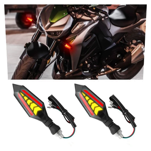 Stacool 2PCS Motorcycle Turn Signals,Double Color Motorcycle Lights for Turn Indicators & Illumination,Universal Motocycle Accessories Turn Signal Assembly for Motocycle,Dirt-Bike (Red/Amber)
