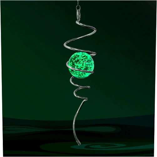 Aoedelyart Glow in The Dark Wind Spinner Tail Gazing Ball Spiral Decorative Spiral Tail Wind Spinner Stabilizer Sun Catcher,Indoor Outdoor Hanging Art Garden Decoration Wind Sculpture Stabilizer-13in