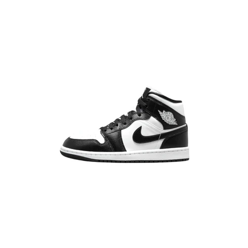 NIKE Women's Air Jordan 1 Sneaker, White Black Panda Mid, 7