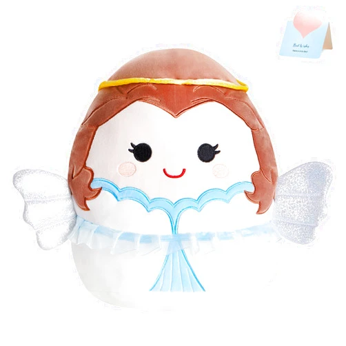 BSTAOFY Cute Angel Soft Plush Pillow with Wings & Halo Collection Squishy Angel Stuffed Animal Valentines Cushion Christmas Holiday Birthday Gifts for Kids, 12’’