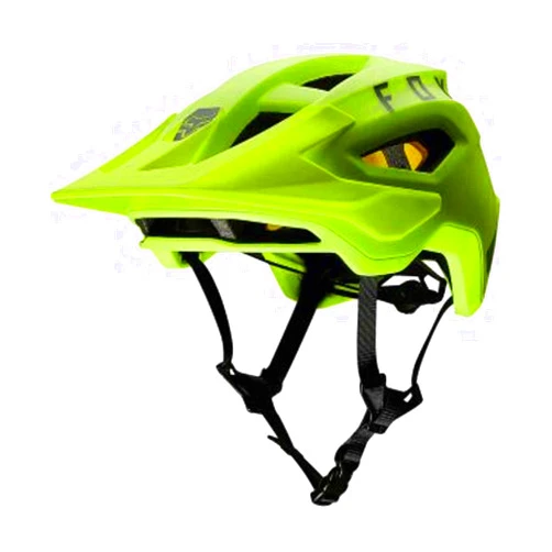 Fox Racing Mens SPEEDFRAME Mountain Biking Helmet, MIPS,Flourescent Yellow,Small