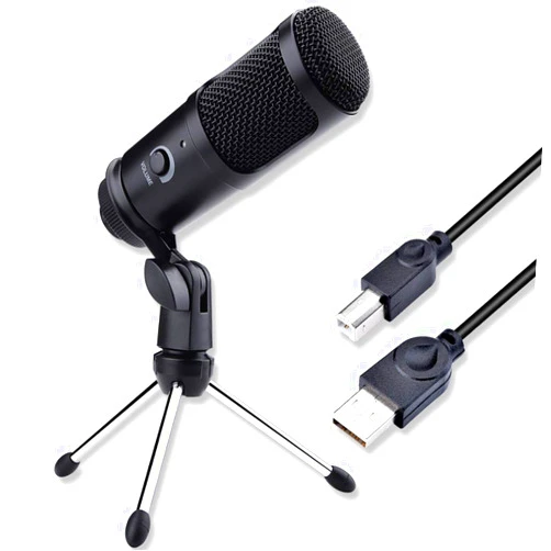 Kumiy USB Monitoring Condenser Microphone with Tripod, Dsp Audio Processing Studio Microphone for Streaming Media, Podcasting and Vocal Recording, USB Game Microphone