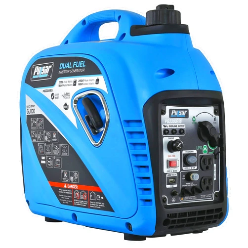 Pulsar 2,200W Portable Dual Fuel Quiet Inverter Generator with USB Outlet & Parallel Capability, CARB Compliant, PG2200BiS