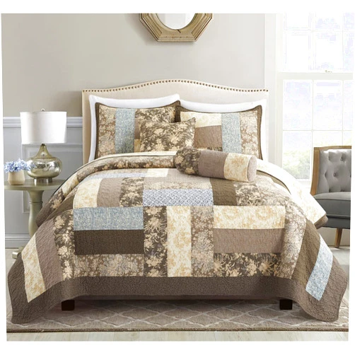 L'IRISDOM California King Quilt Bedding Set Lightweight Comforter Bedspread 100% Cotton Patchwork Coverlet with Pillow Shams