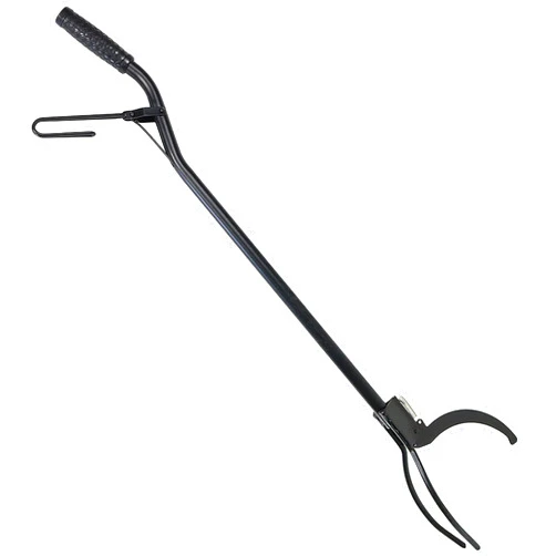 Sunnydaze Decor Sunnydaze 36-Inch Log Grabber Tongs - Outdoor Fire Pit Tongs - Spring Lever Action - Black