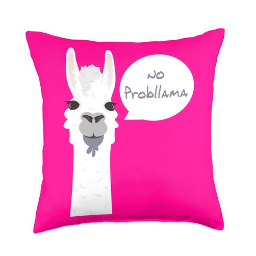 Lama Prob llama Alpaka Geschenk für Frauen Männer lama Funny Alpaca Llama Gift Women Men Throw Pillow, 18x18, Multicolor