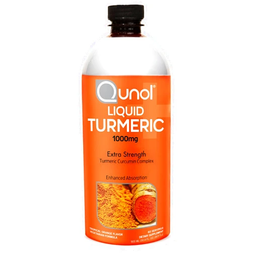 Qunol Liquid Turmeric Curcumin with Black Pepper, Turmeric Supplement 1000mg, Extra Strength, Joint Health, 60 Servings, 30.4 fl oz