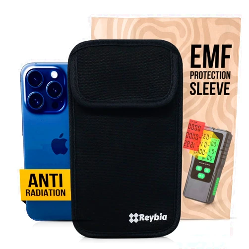 REYBIA EMF Shield Sleeve for Cell Phone Radiation Blocker for Cell Phone EMF Bag - Anti Radiation Cell Phone Case - EMF Phone Protection Pouch - Signal Blocker RFID 5G EMP Radiation Blocking Cell Phone Case