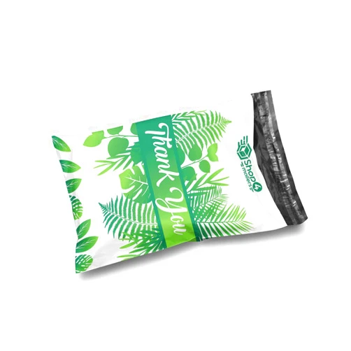 Shop4Mailers 10 x 13 Thank You Tropical Palm Leaves Banana Leaf White Poly Bag Mailer Envelopes 2 Mil (100 Pack, White)