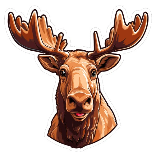 No Thorns Media Moose Sticker 4 Inch Alces alces Tusker Forest Animal Moose Lover - Waterproof Animal Vinyl Decal for Laptop Water Bottle Car Tumbler - Durable Aesthetic Long-Lasting Stickers for Adults ID44990