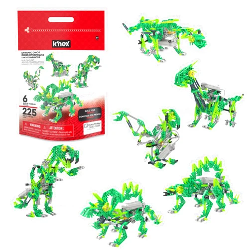 K'NEX Dynamic Dinos 6-in-1 Building Set - STEM Building Kit, Kid Construction, Creative Play Toy‚ Ages 8+
