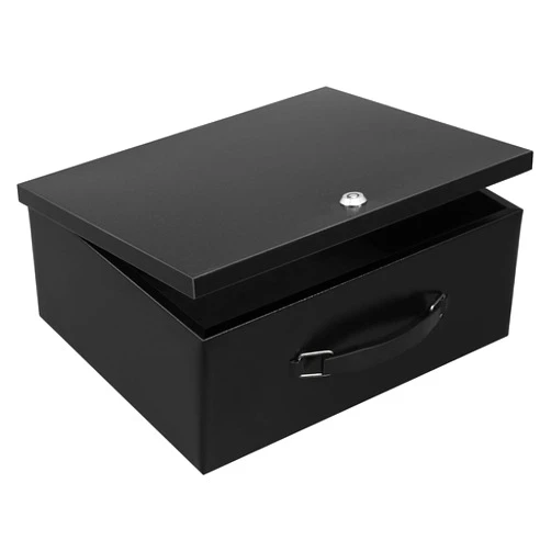 Dalmbox Portable Metal Safe Box with Key Lock - Fire Resistant Storage for Documents, Car, Home and Outside - X Large 13.2