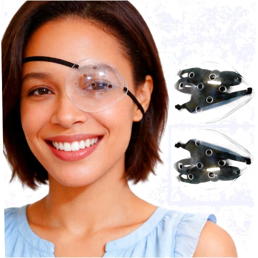 AMZVIO 2pcs Eye Shield After Cataract Surgery, Hard Protective Eye Patch for Sleeping,with Adjustable Strap, Breathable Ventilated Eye Covering for Cataract Recovery(Black)