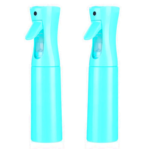 Arstech Continuous Spray Bottle for Hair (10.1oz/300ml) 2 Pack Mister Spray Bottles for Cleaning Empty Ultra Fine Water Mist Sprayer for Hairstyling Plant Garden Curly Hair Etc (Cyan)