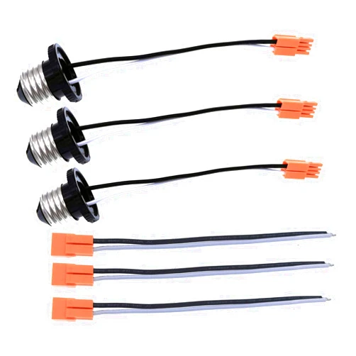 TWDRTDD E26 Socket to Led Recessed Lighting,Medium Edison E26 Socket Adapter Base Male Screw in Light Bulb Socket Pigtail for Led Ceiling Lights Downlight Pack of 3 (E26 Socket Base)